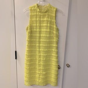 J.Crew Sleeveless Fringe Tiered Dress Citron Yellow 2